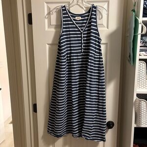 Striped Henley  Dress with pockets